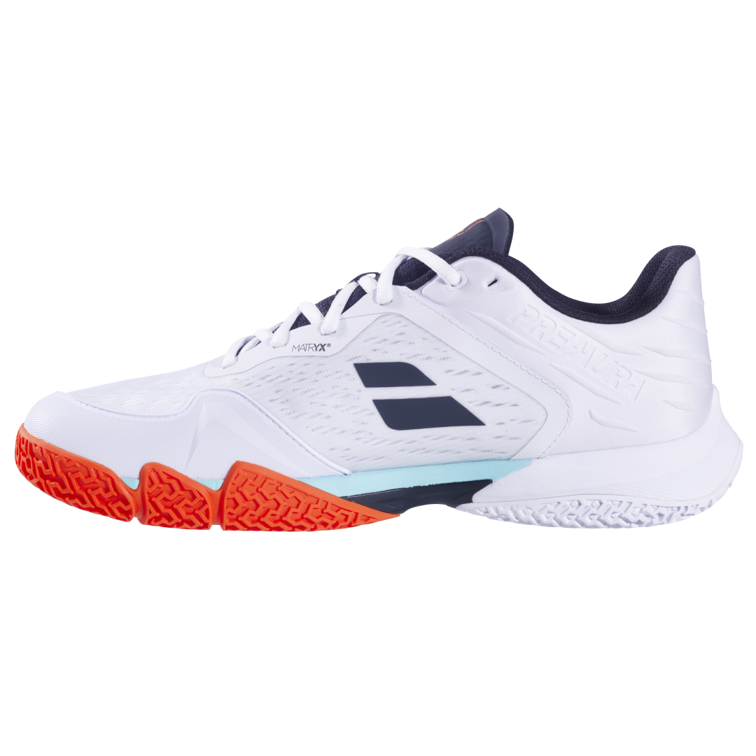 Babolat Men's Premura 3 Lebrón Padel Shoe (White/Orange)