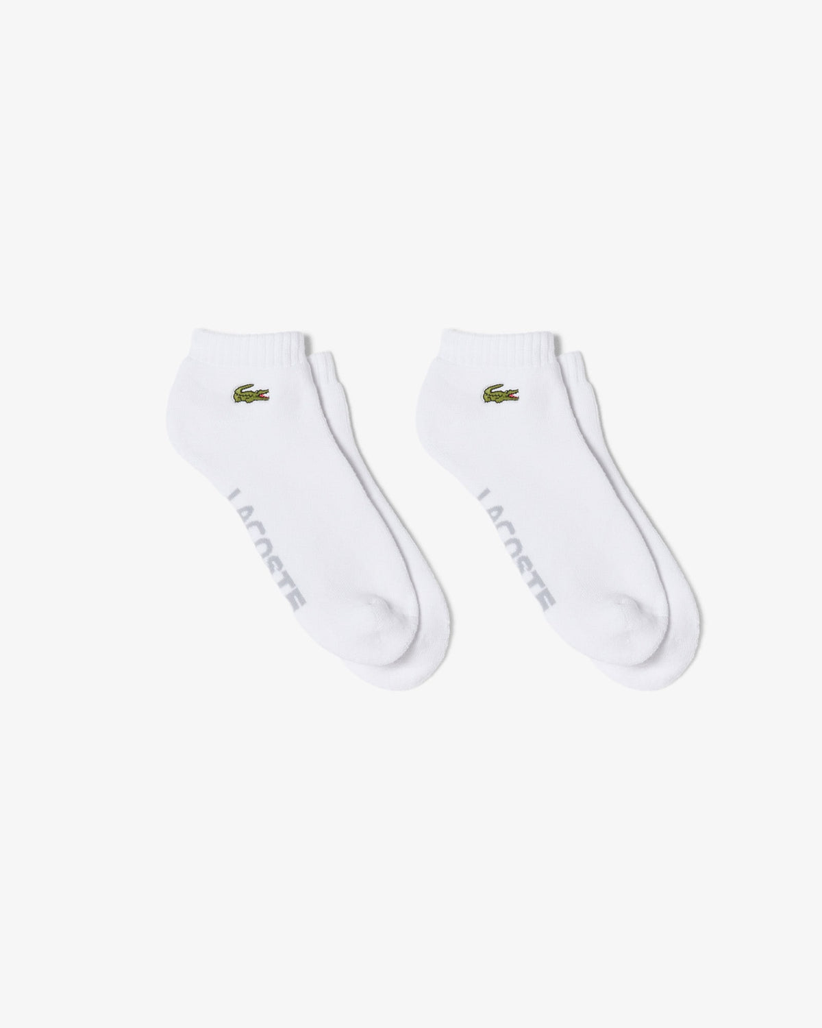 Lacoste 2 Pack Low Fit Cotton Socks (White)
