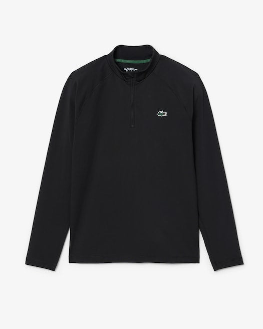 Lacoste Men Ultra Dry Quarter Zip Jacket (Black)