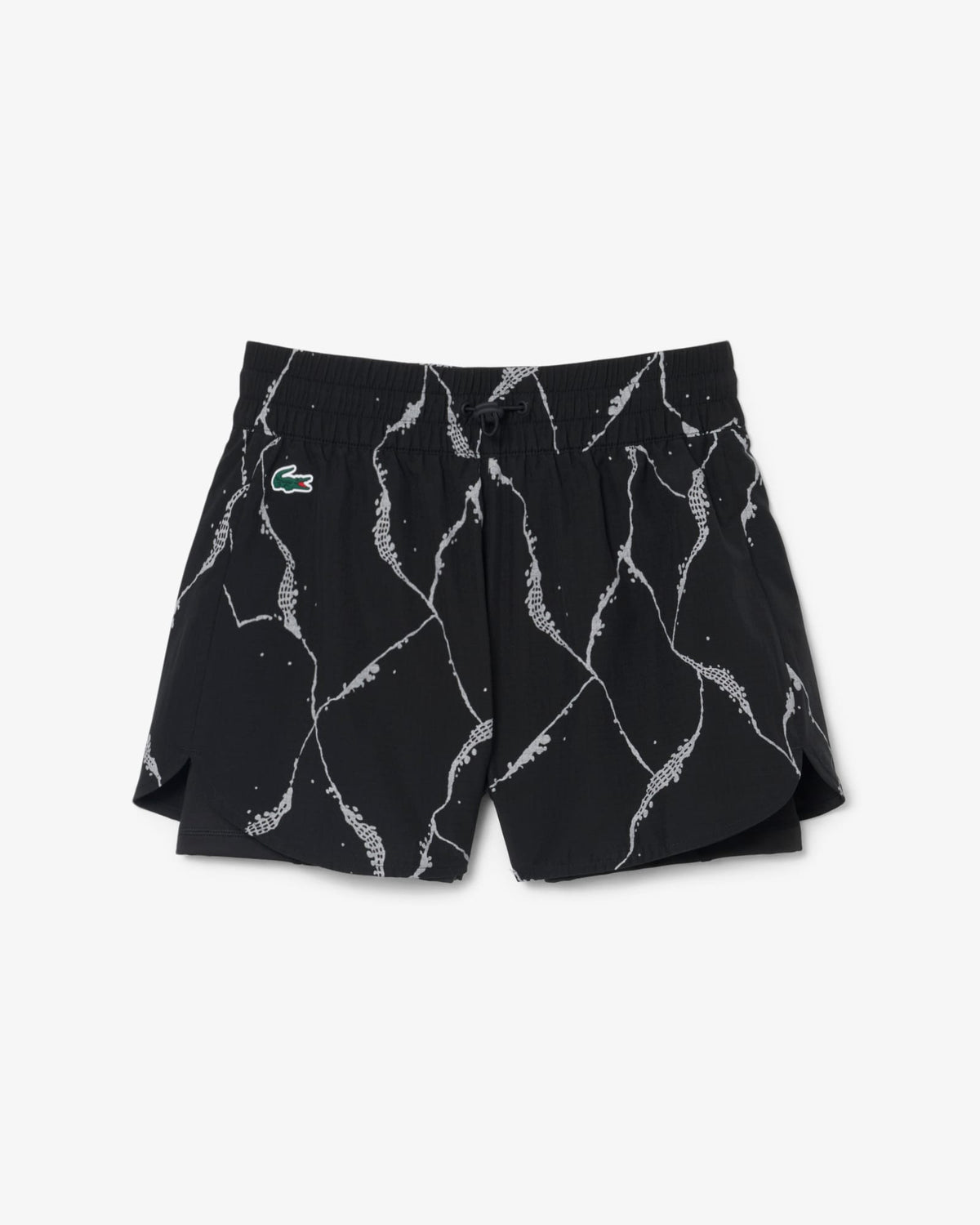 Lacoste Women Printed Lined Shorts (Black)
