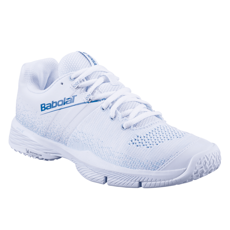 Babolat Women's Sensa Padel Shoe (White/Cool Blue)