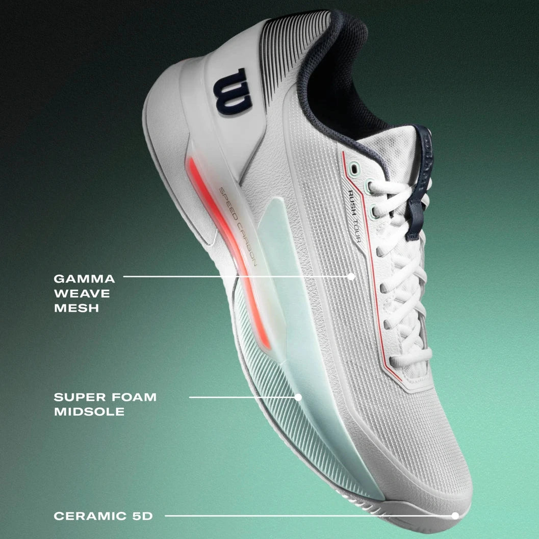 Wilson Men's Rush Tour 5 (White/Deja Vu Blue/Lunar Rock)