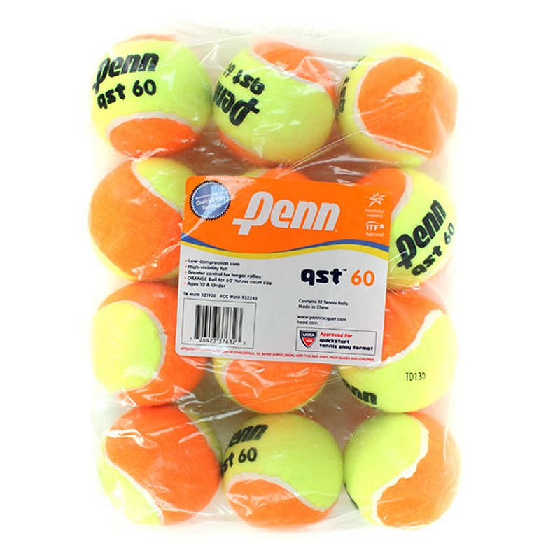 Penn Quick Start Tennis Balls 60' Orange Felt (12-Pack)